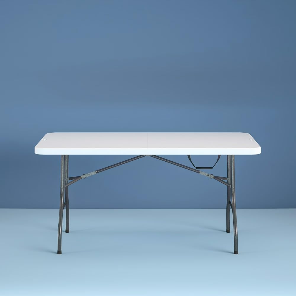 6 ft White Speckle Folding Utility Table K892933