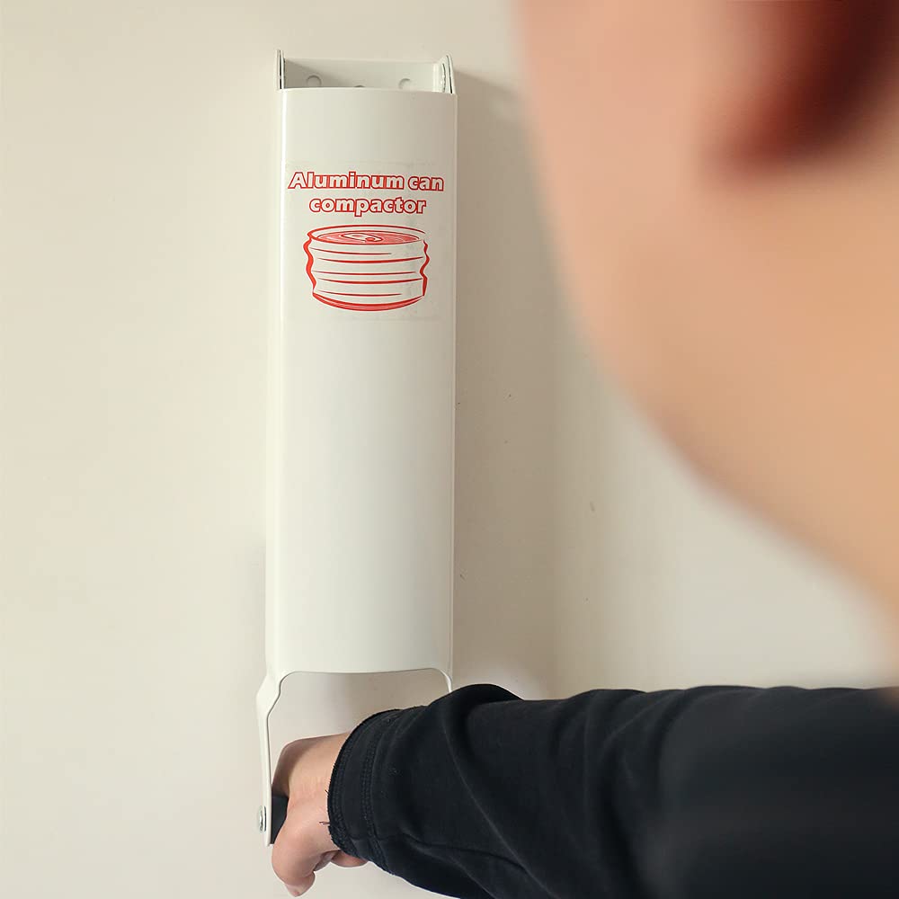 White Wall-Mounted Aluminum Can Crusher C959