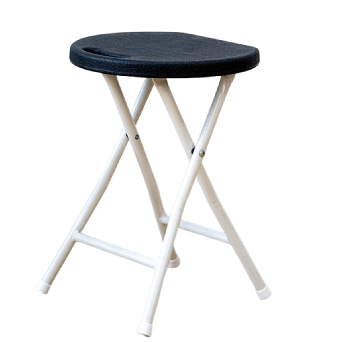 18 Inch Black Plastic Folding Stool with Handle A225