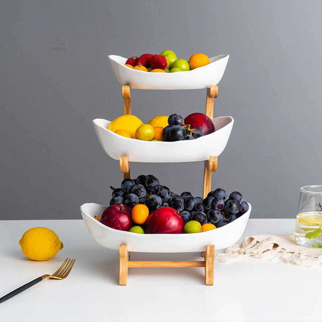 3 Tier Ceramic Fruit Basket Stand W48504