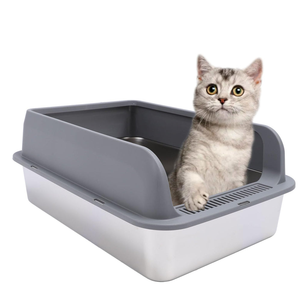 Stainless Steel Enclosed Litter Box with Lid Q761070