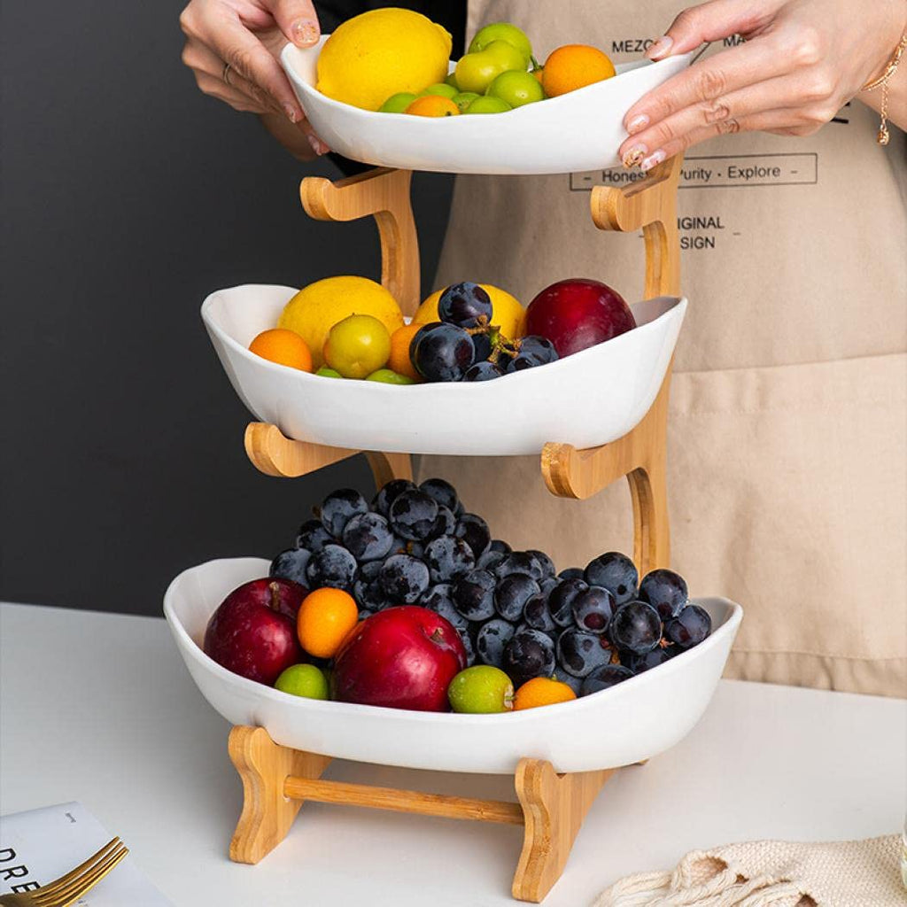 3 Tier Ceramic Fruit Basket Stand W48504