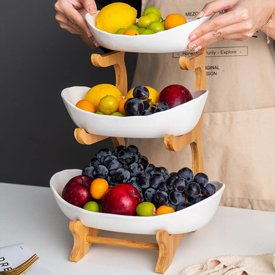 3 Tier Ceramic Fruit Basket Stand W48504