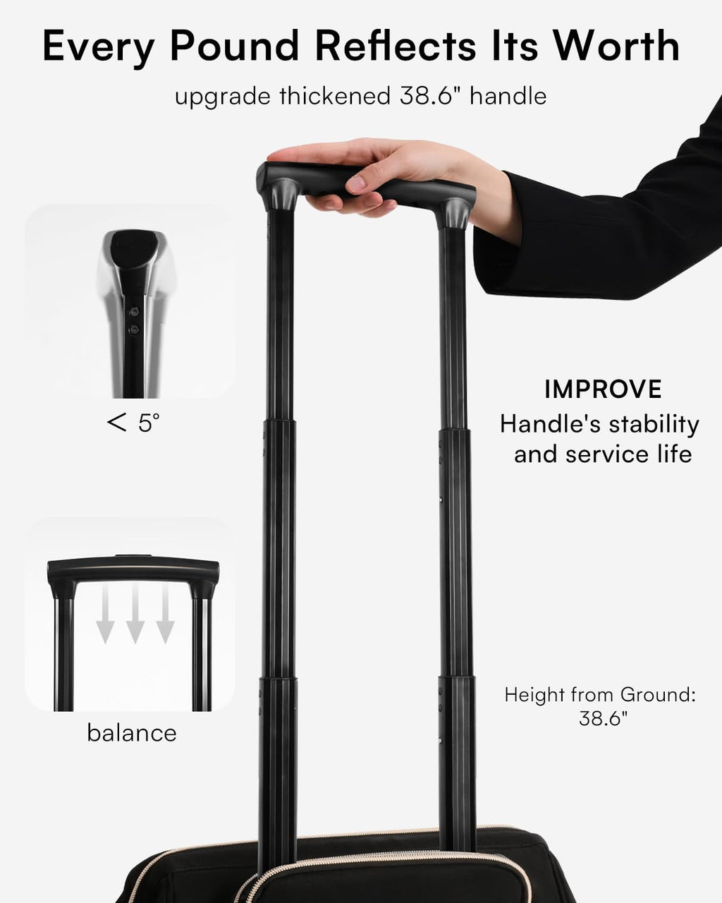 Black Rolling Backpack with Wheels N1776