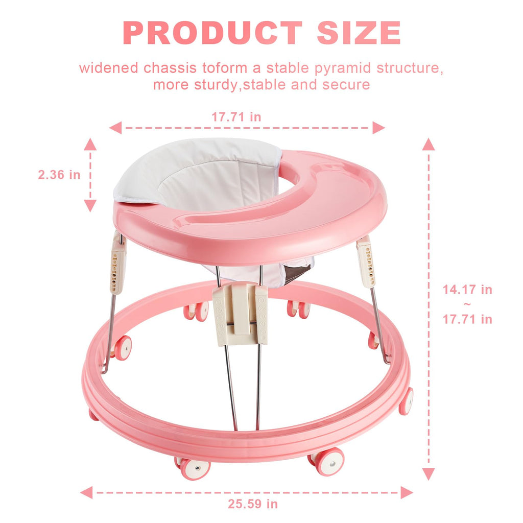 Adjustable Folding Baby Walker with Easy Clean Tray W8042