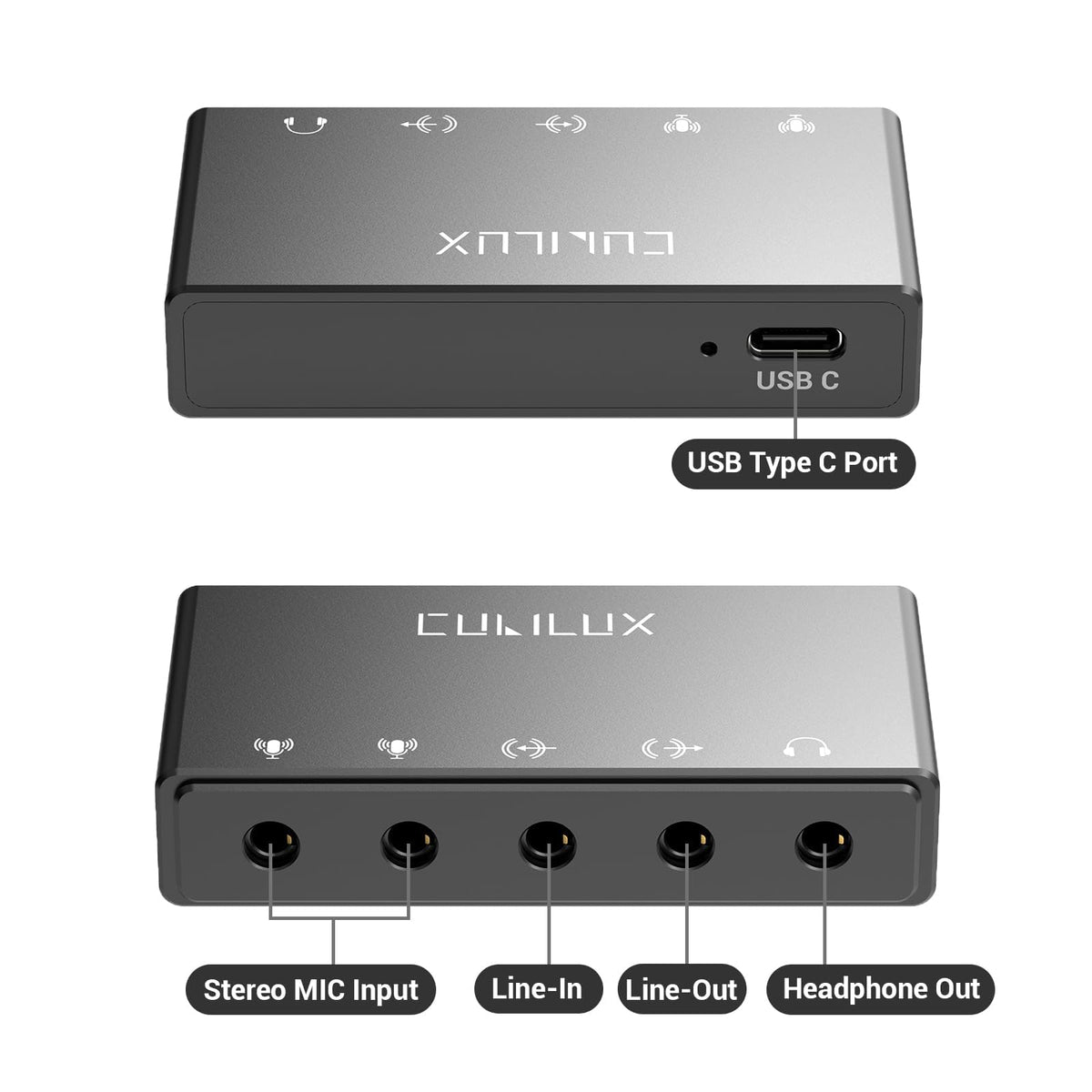 USB Audio Interface with Stereo Microphone Input and Headphone Jack T91908