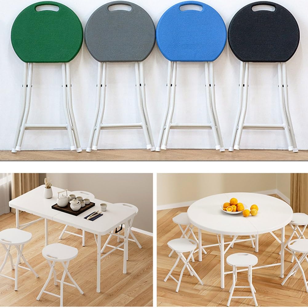 18 Inch Black Plastic Folding Stool with Handle A225