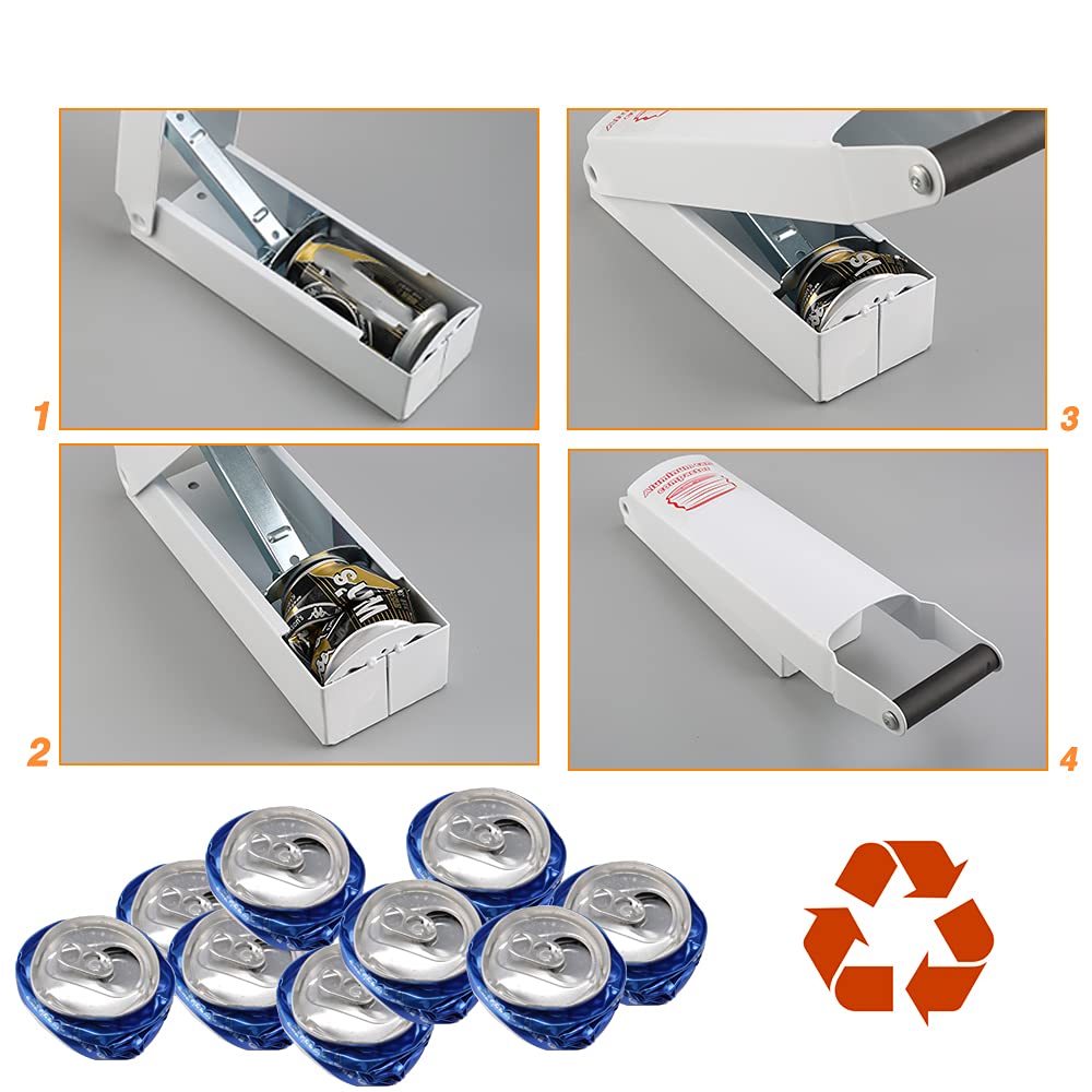 White Wall-Mounted Aluminum Can Crusher C959