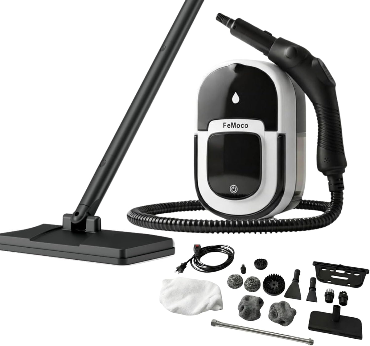 2-in-1 Steam Cleaner & Steam Mop with 1.6L Tank, 15s Heat Up, 16-Piece Kit D3152