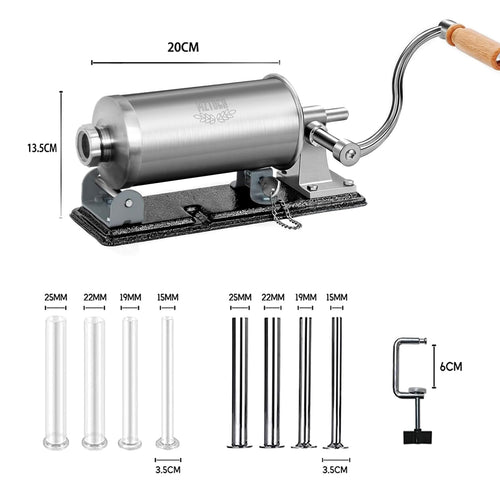 2.5LB Steel Sausage Stuffer with 8 Stuffing Tubes I410712
