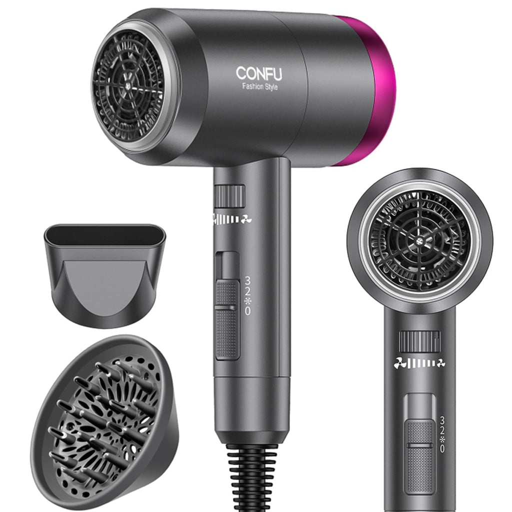 1600W Ionic Hairdryer with Diffuser and Concentrator Nozzle E2446