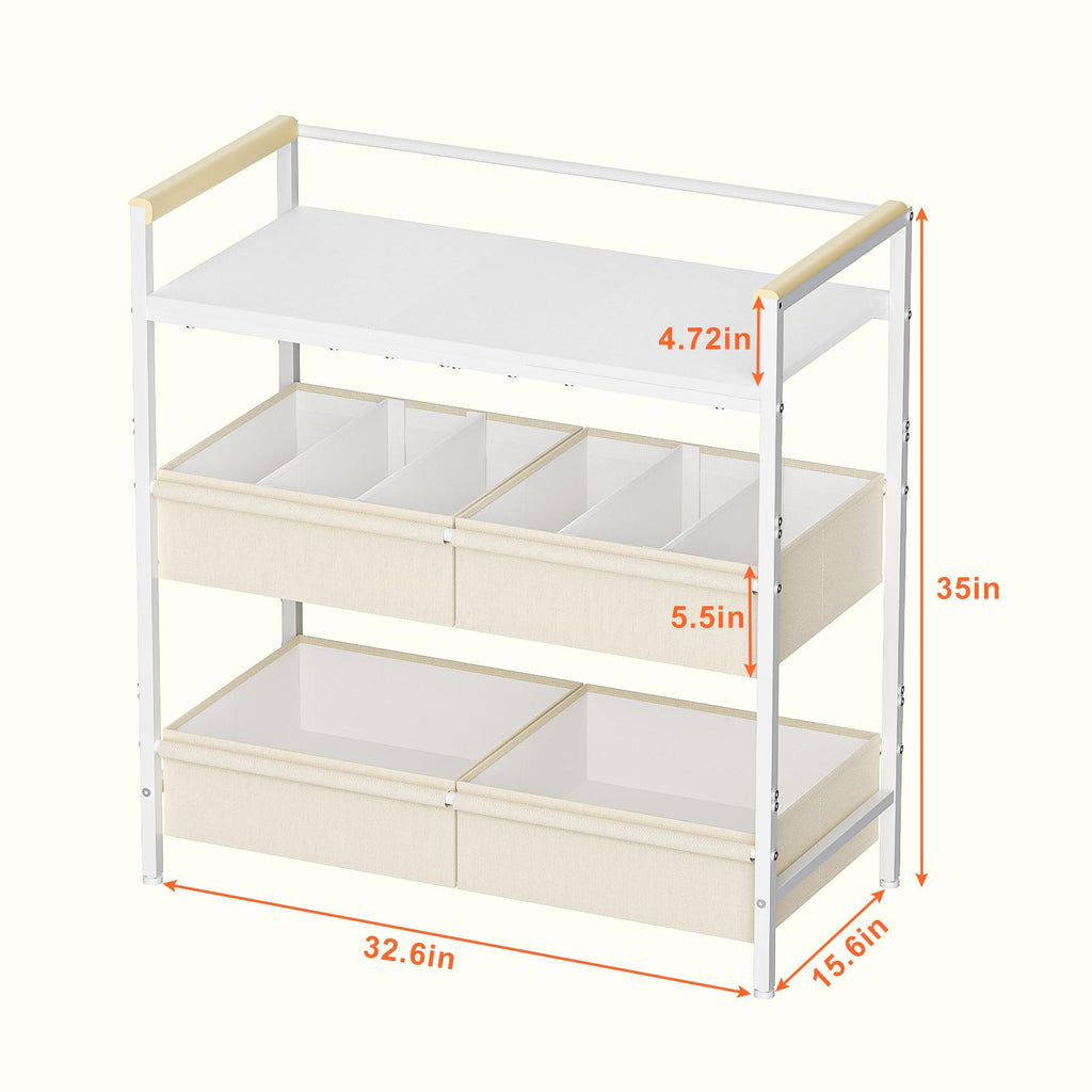 White Baby Changing Table with Storage H83859