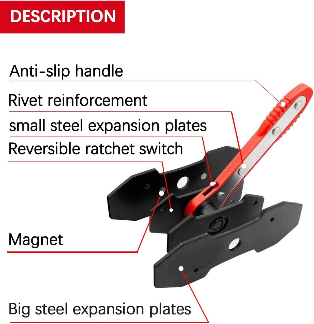 Brake Caliper Press Tool with 2 Caliper Hooks 2 Steel Plates and Gloves I140