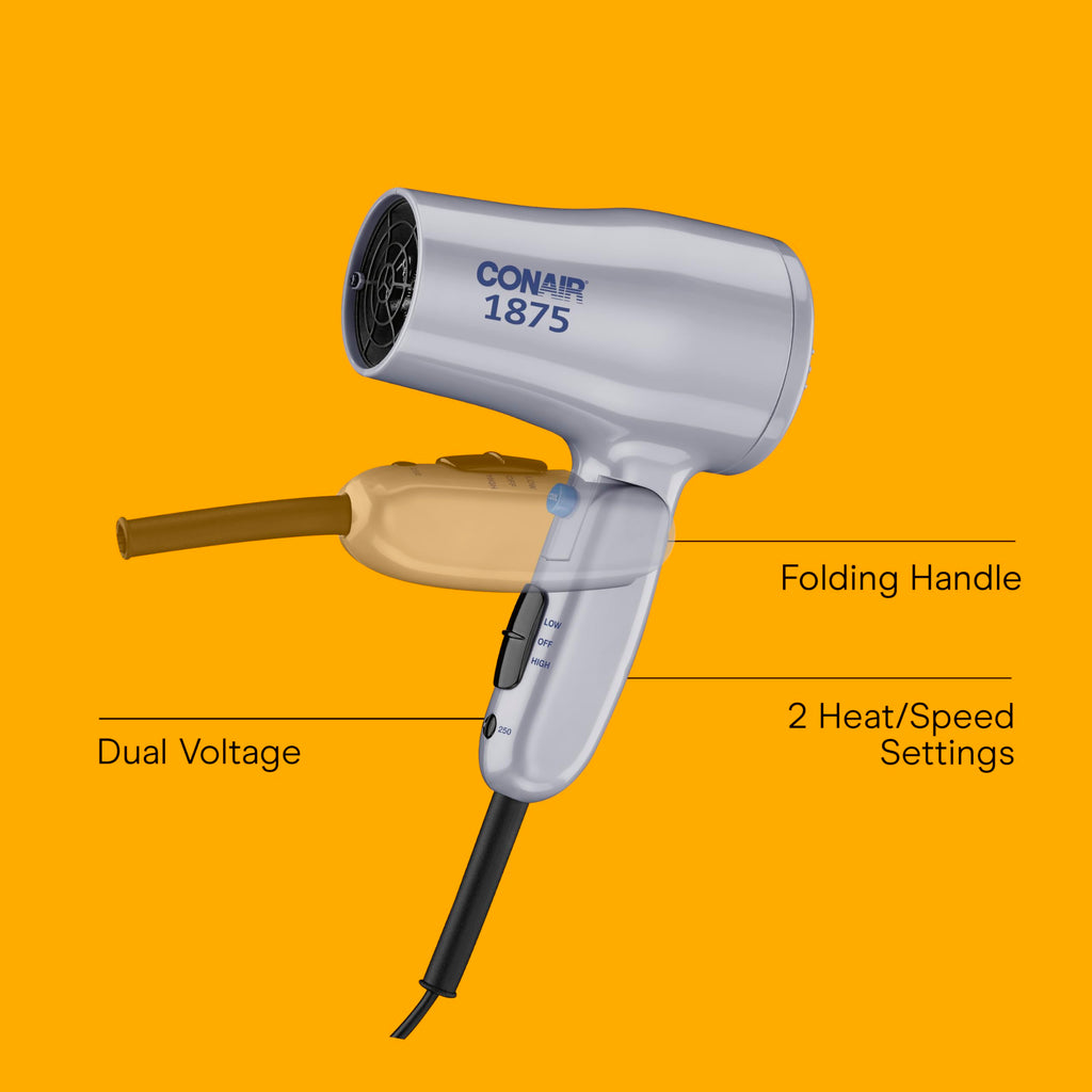 Compact Folding Dual Voltage 1875W Hair Dryer A936