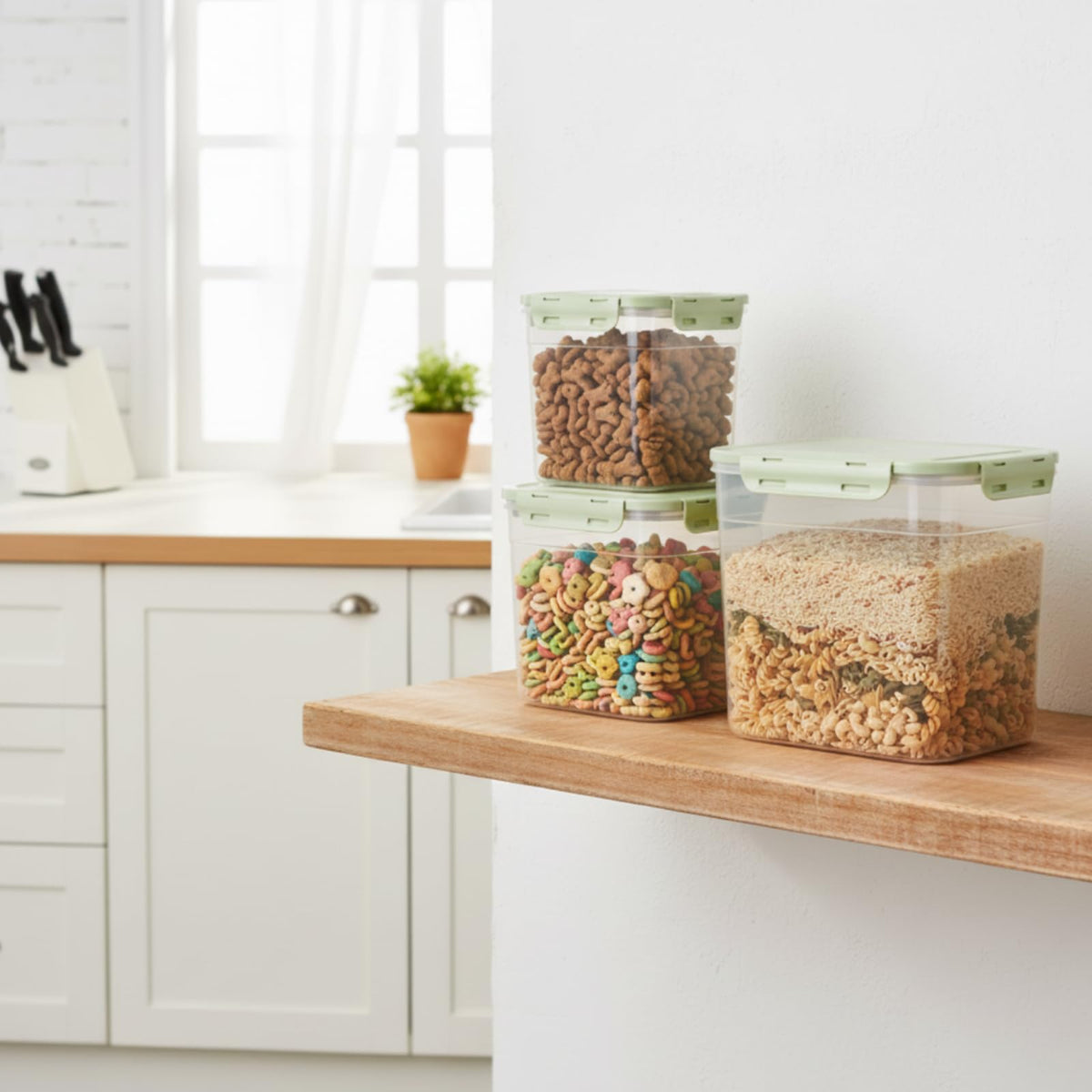 6 Pcs Dog and Cat Food Storage Containers with 2 Scoops C527677