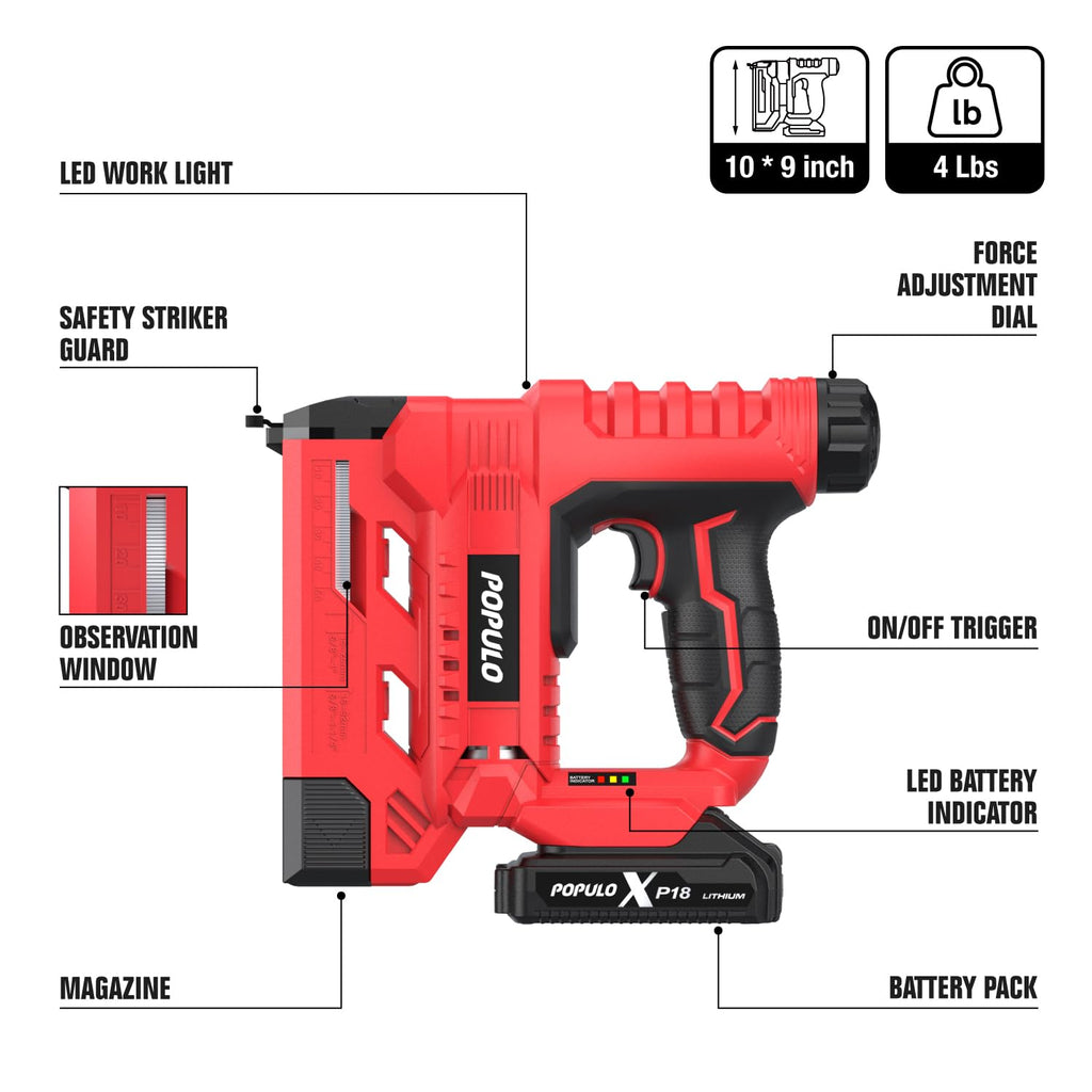 18 Gauge 2 In 1 Cordless Brad Nailer Stapler Y5737