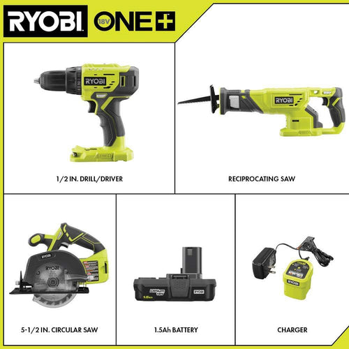 18V Cordless 3-Tool Combo Kit with Battery and Charger M12398