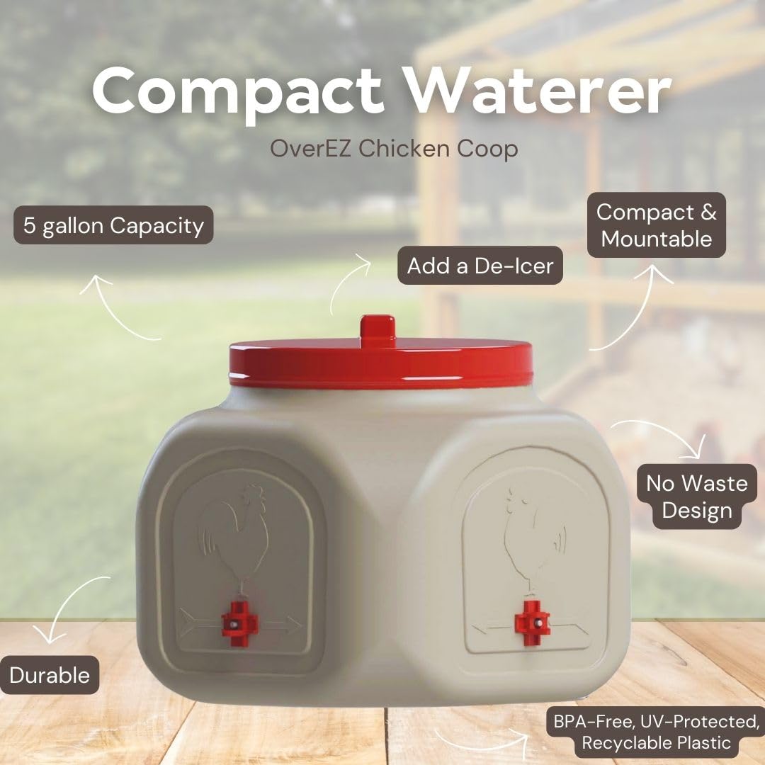 Compact Chicken Waterer with No Spill System, 5 Gallon U400770