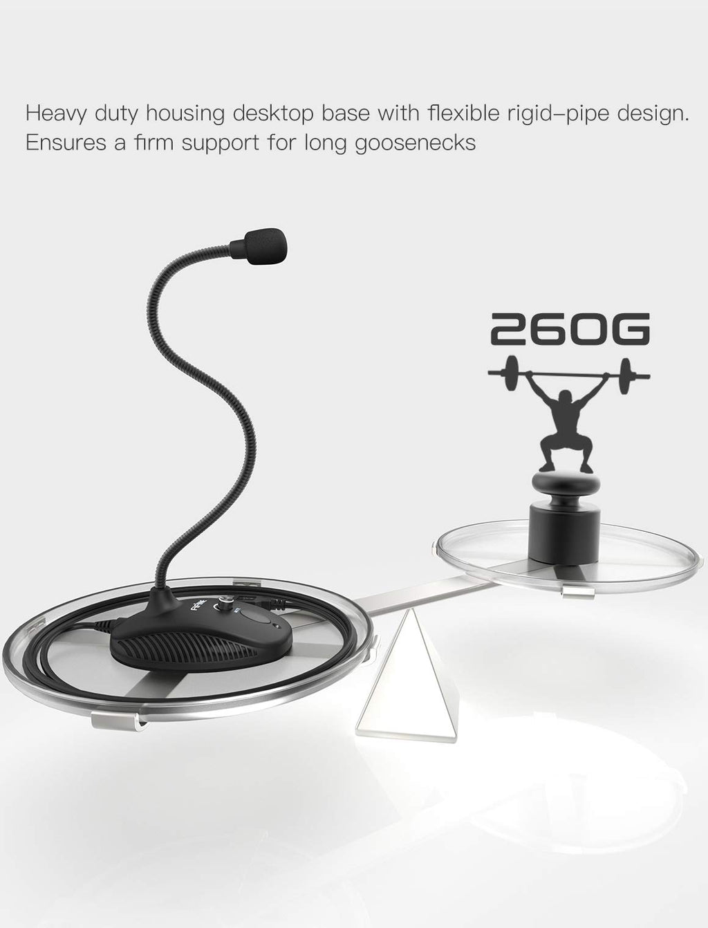 USB Computer Microphone, Plug & Play Desktop Condenser Mic, Mute Button with LED Indicator H28268