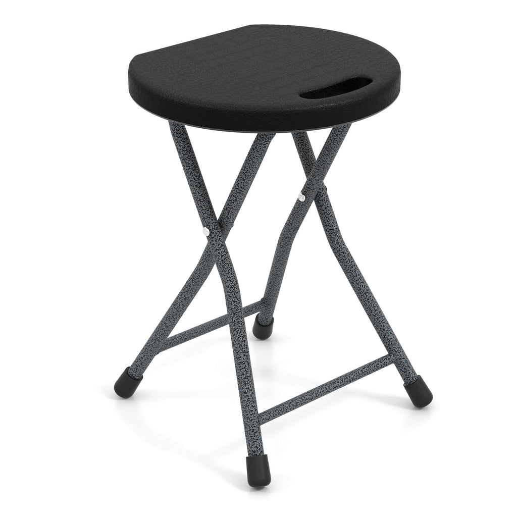Black Folding Stool with Carry Handle 330lbs Capacity U94970