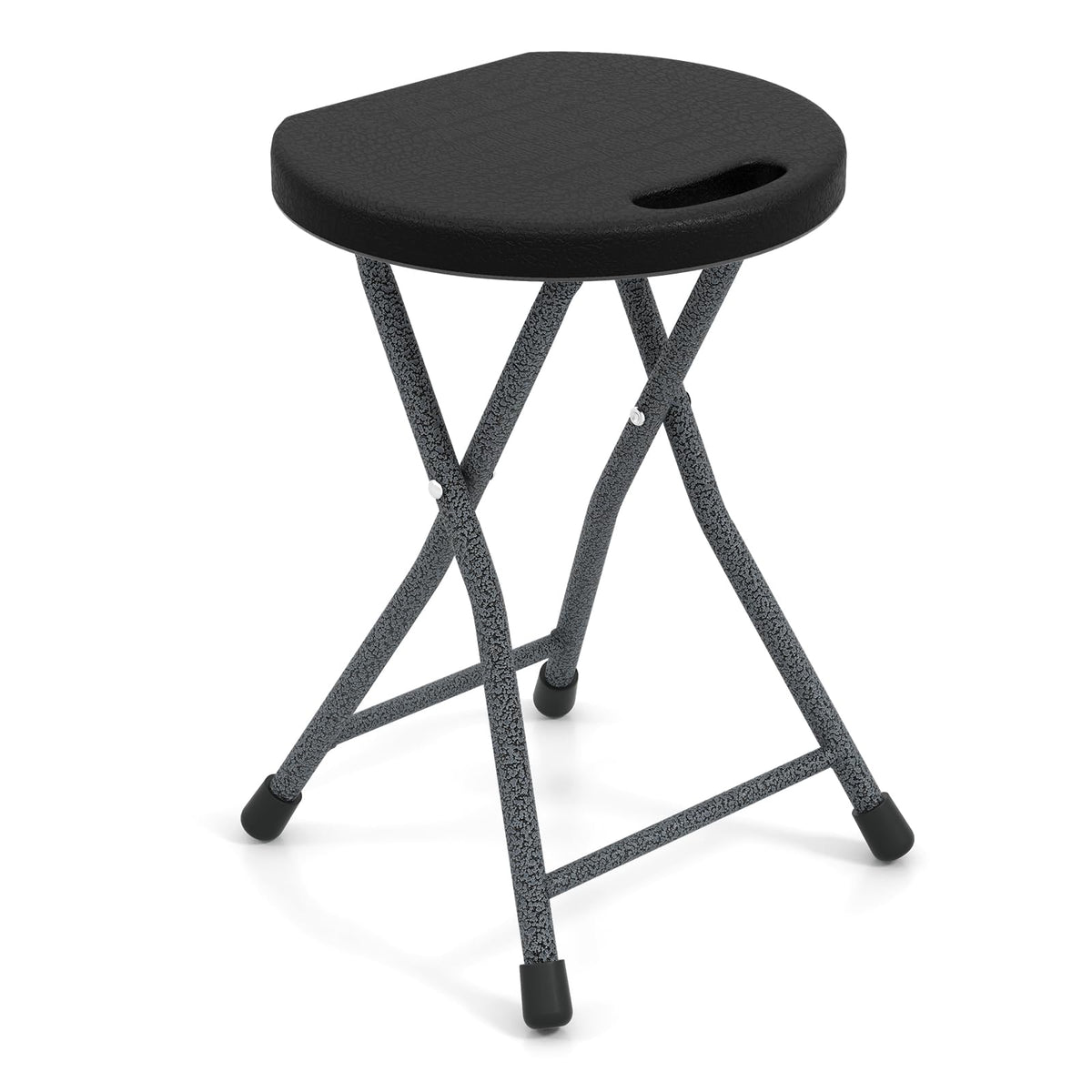Black Folding Stool with Carry Handle 330lbs Capacity U94970