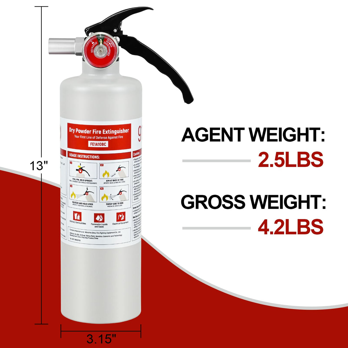 2.5 lb ABC Dry Chemical Fire Extinguisher L57867