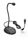 USB Computer Microphone, Plug & Play Desktop Condenser Mic, Mute Button with LED Indicator H28268