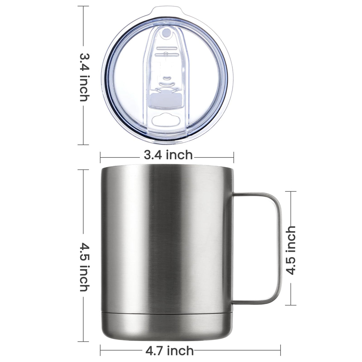 12 oz Stainless Steel Insulated Coffee Mug Set of 2 K8282