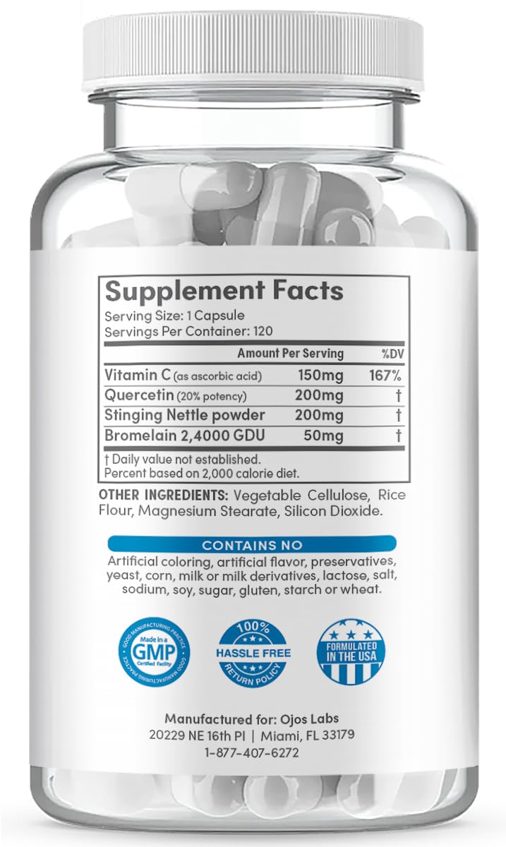 120 Capsules Natural D-Hist Supplement D906