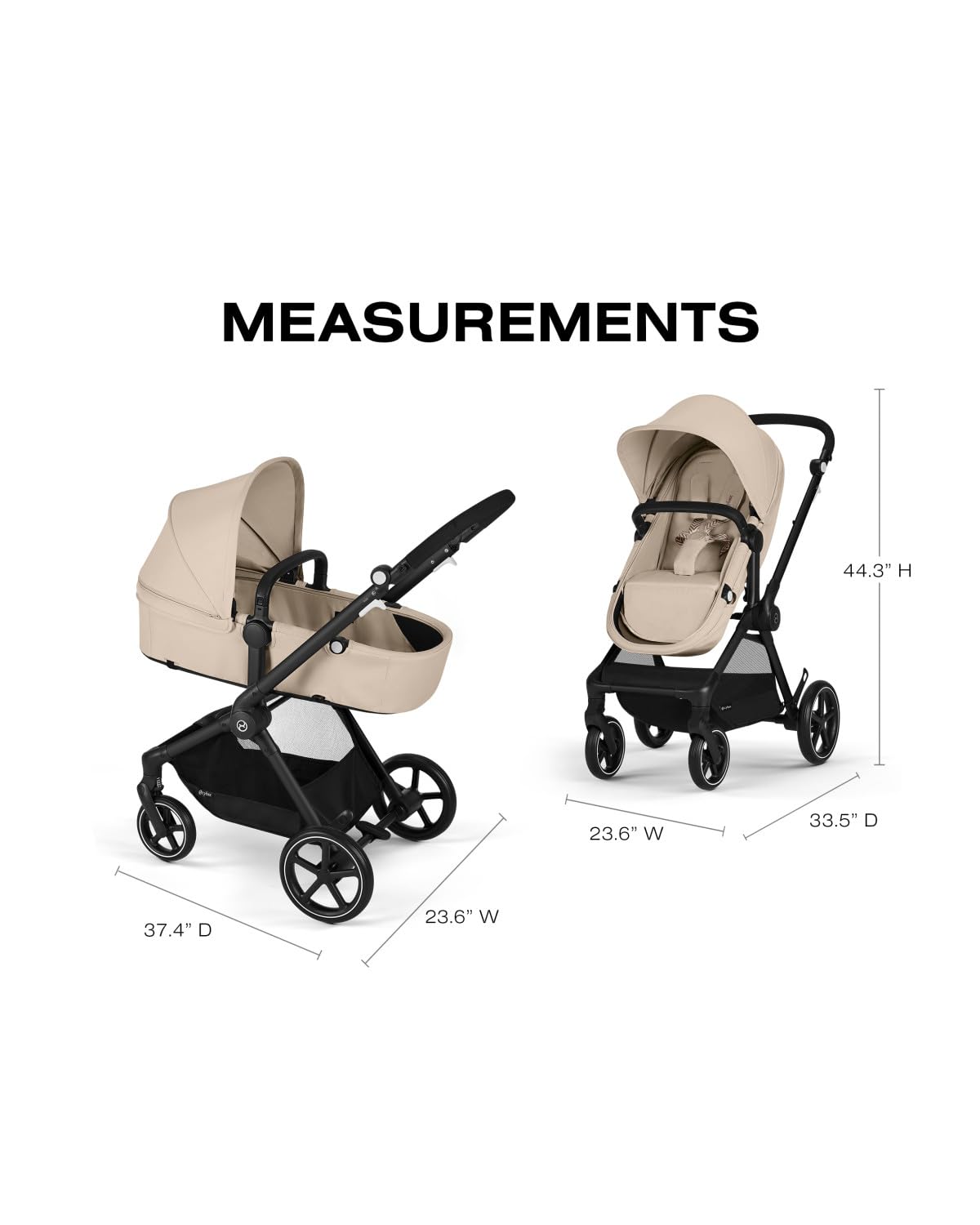 2-in-1 Baby Stroller + Car Seat Combo Almond Beige C1300