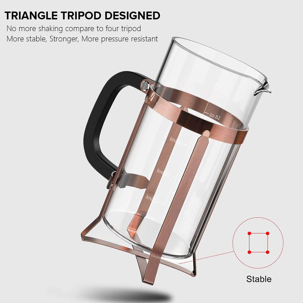 French Press Coffee Maker Borosilicate Glass Z468954