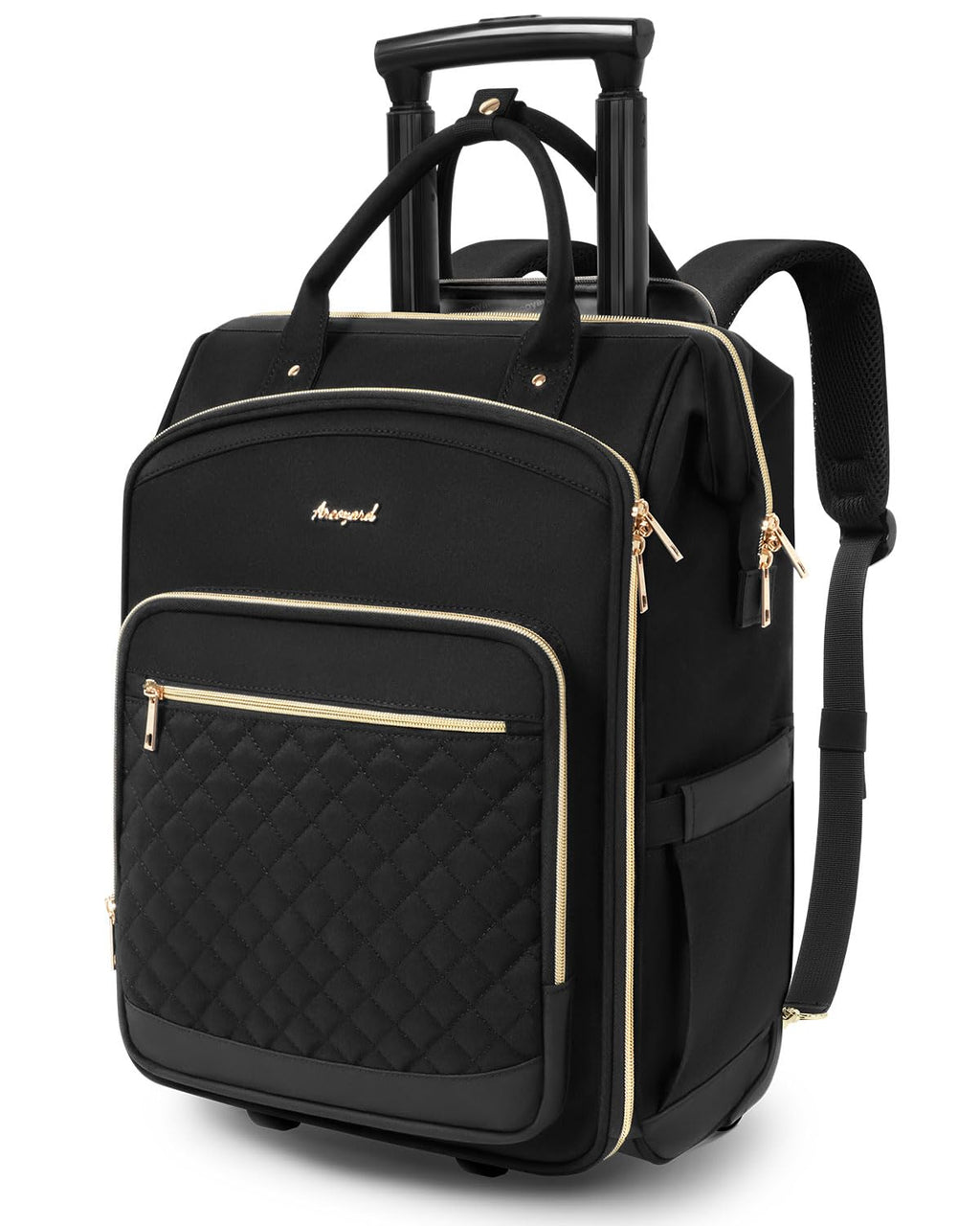 Black Rolling Backpack with Wheels N1776