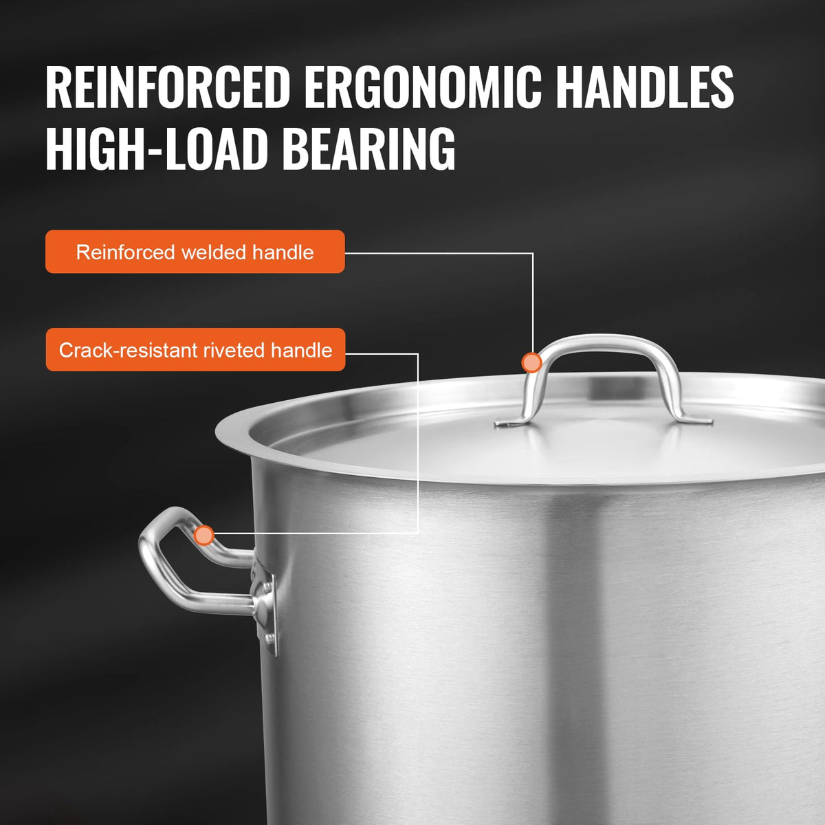 18/8 Stainless Steel 42QT Stockpot E3939