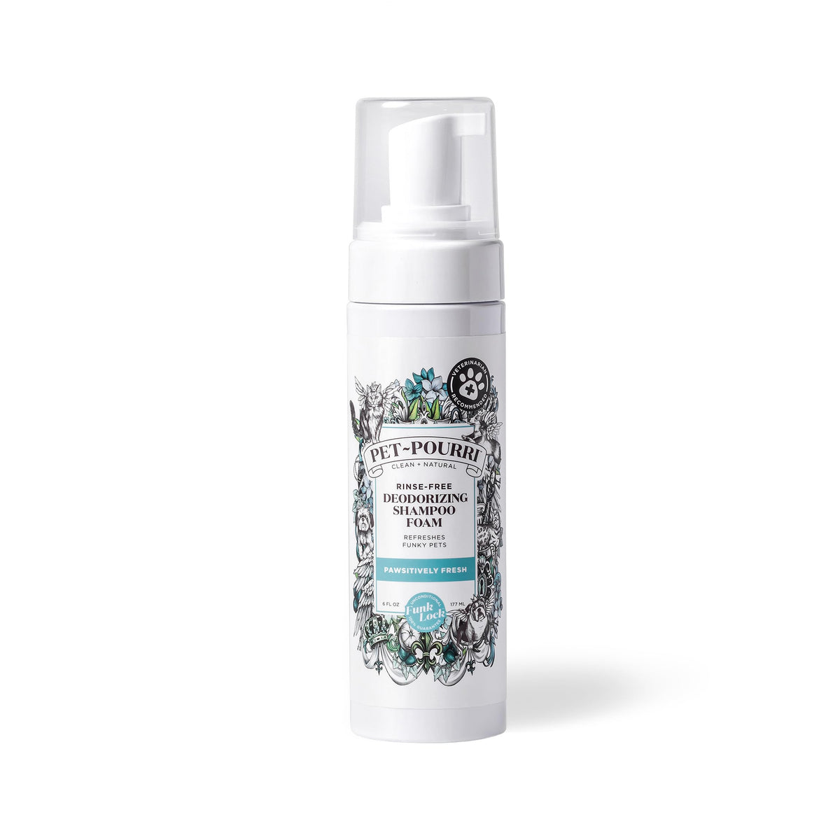 Rinse-Free Deodorizing Dry Shampoo for Dogs & Cats, 6 Fl Oz D464