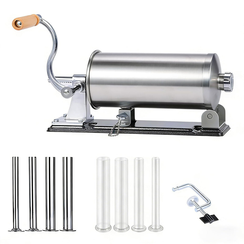 2.5LB Steel Sausage Stuffer with 8 Stuffing Tubes I410712