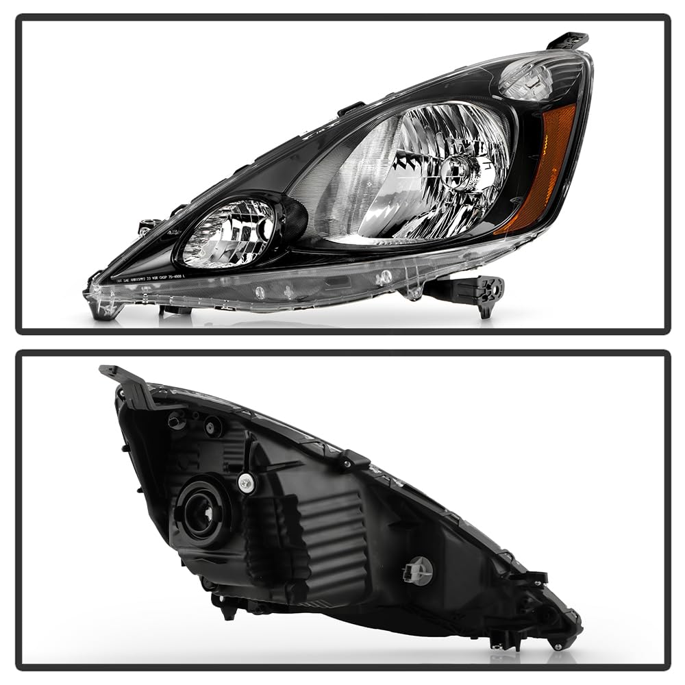 Black Housing Headlights Headlamps Pair Set W83184
