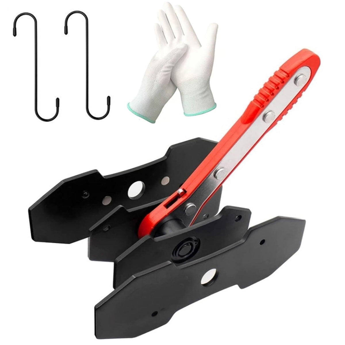 Brake Caliper Press Tool with 2 Caliper Hooks 2 Steel Plates and Gloves I140