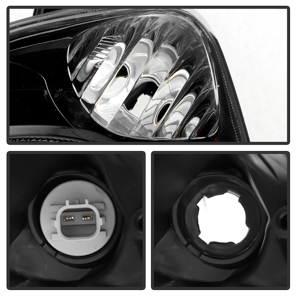 Black Housing Headlights Headlamps Pair Set W83184