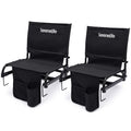 2-Pack Padded Folding Stadium Chairs with Back Support and Armrests F6056