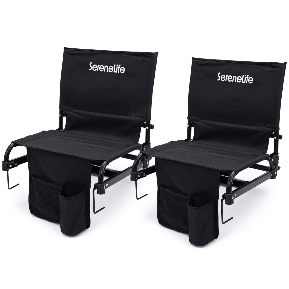 2-Pack Padded Folding Stadium Chairs with Back Support and Armrests F6056