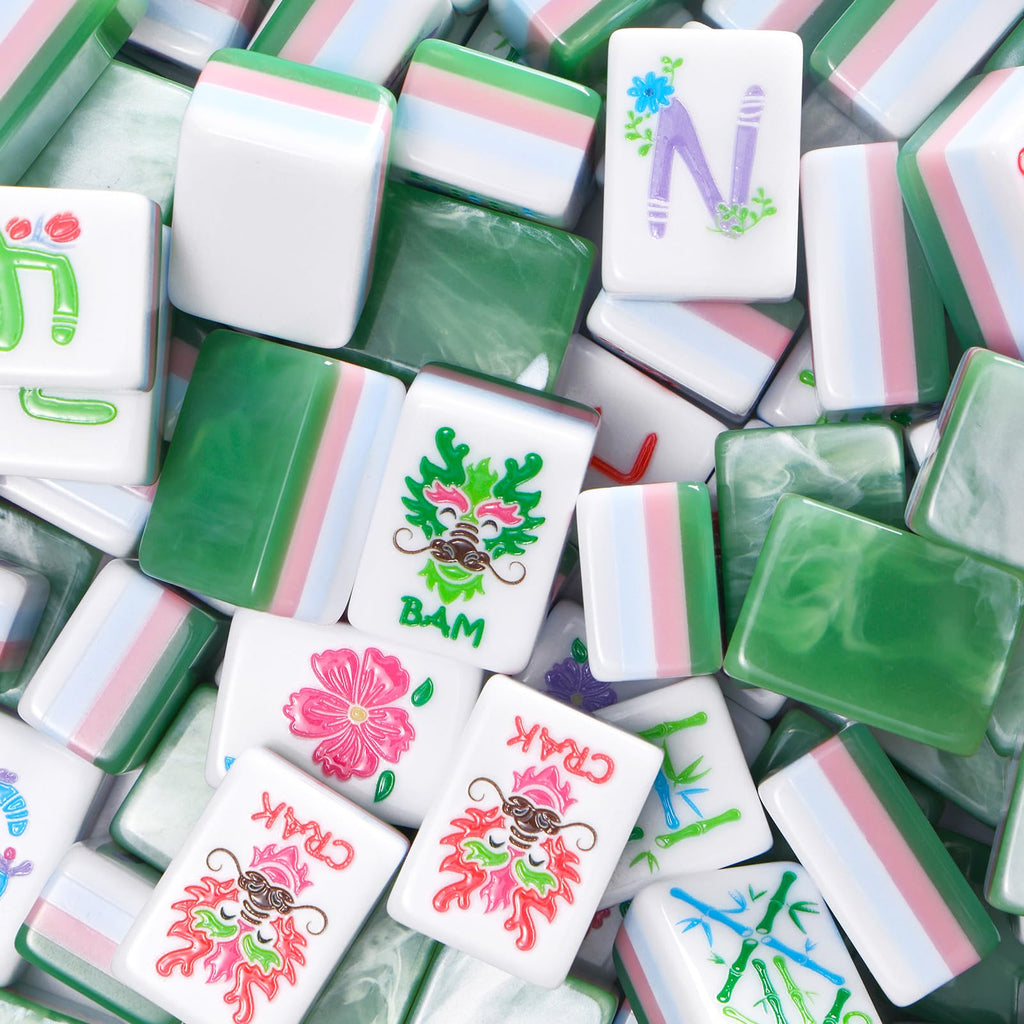 160 Acrylic Engraved Mahjong Tile Set L1013