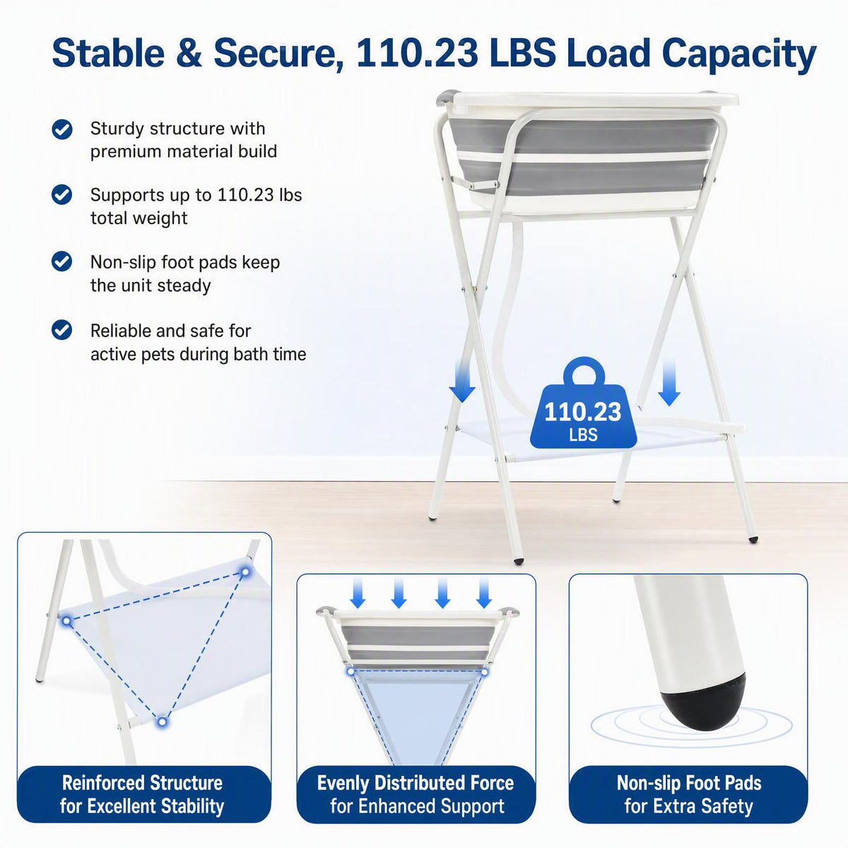 Foldable Pet Bath with Drainage Tube W740