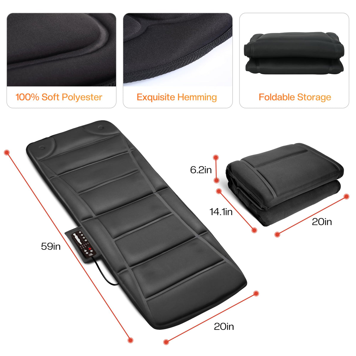10 Vibration Motors Massage Mat with Auto Shut Off Z88696