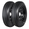 2-Pack Trailer Tire On Rim 5.30-12 4 Lug 12 in Wheels Load Range C Black R80395