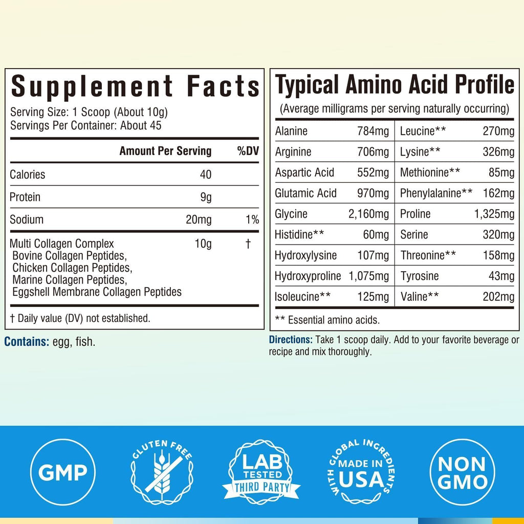 Multi Collagen Peptides Type I II III V X Hydrolyzed Collagen G33284