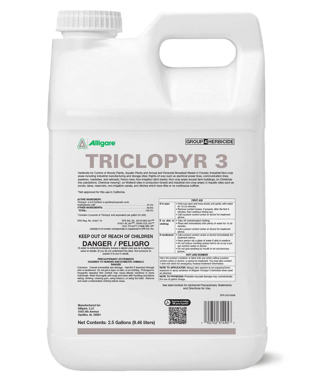 Triclopyr 3 Herbicide 2.5 Gal X942