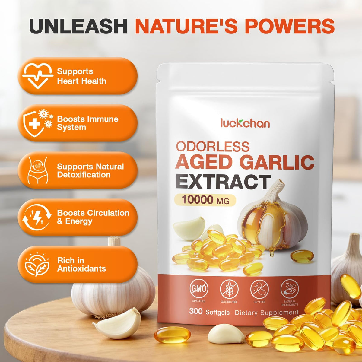 Odorless Garlic Extract 10000mg Softgels R766