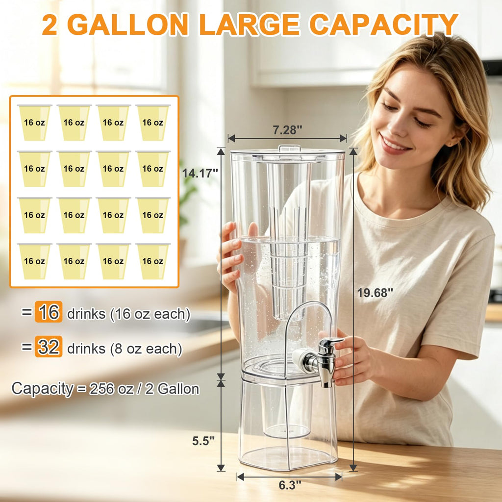 2 Gallon Drink Dispenser with Stand and Fruit Infuser M301490