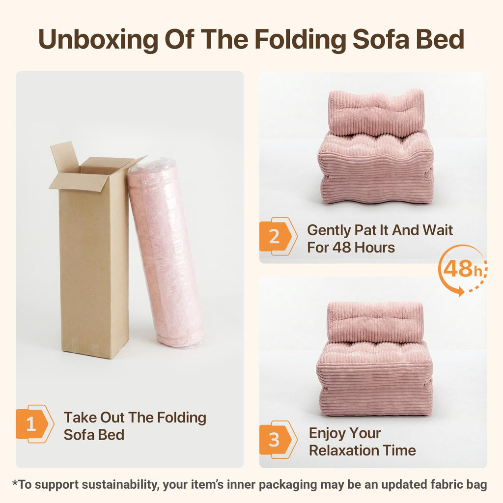 Pink Folding Sofa Bed O338