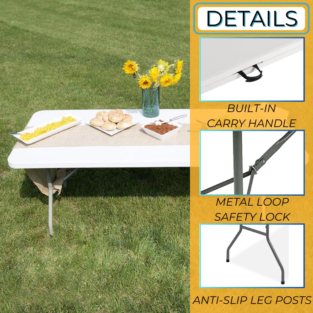 6 Ft White Portable Folding Plastic Dining Table K774190